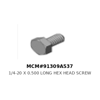 1/4-20 X 0.500 Long Hex Head Screw - MCM#91309A537