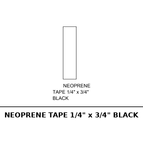 Neoprene Tape 1/4" X 3/4" Black