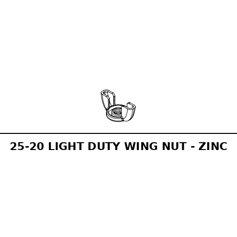 25-20 Wing Nut - Zinc