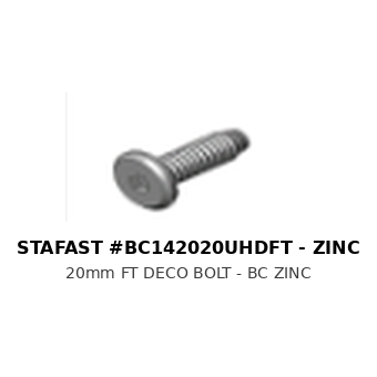 20mm FT DECO BOLT - BC ZINC