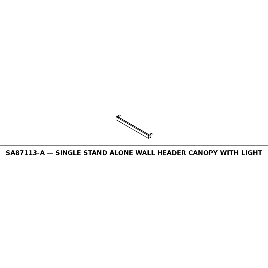 Single Stand Alone Wall Header — Canopy With Light - RC-SA87113-A
