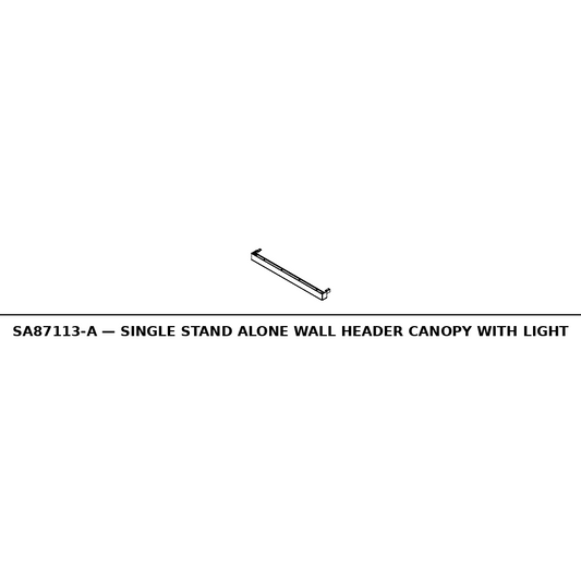 Single Stand Alone Wall Header — Canopy With Light - RC-SA87113-A