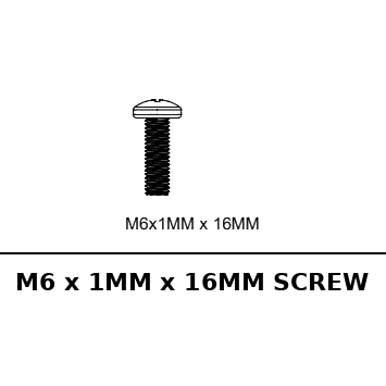 M6 X 1MM X 16MM Screw