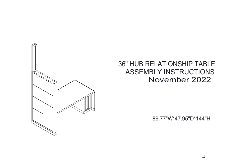 Assembly Guide PDF: Retail 2.0 36"H Relationship Table W/Grid Wall & CXP READY - 21400587