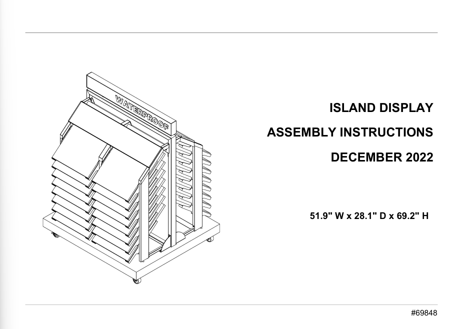 Assembly Guide PDF: HS Double Island Kit / Retail 2.0 Hard Surface Island Display - 21400580